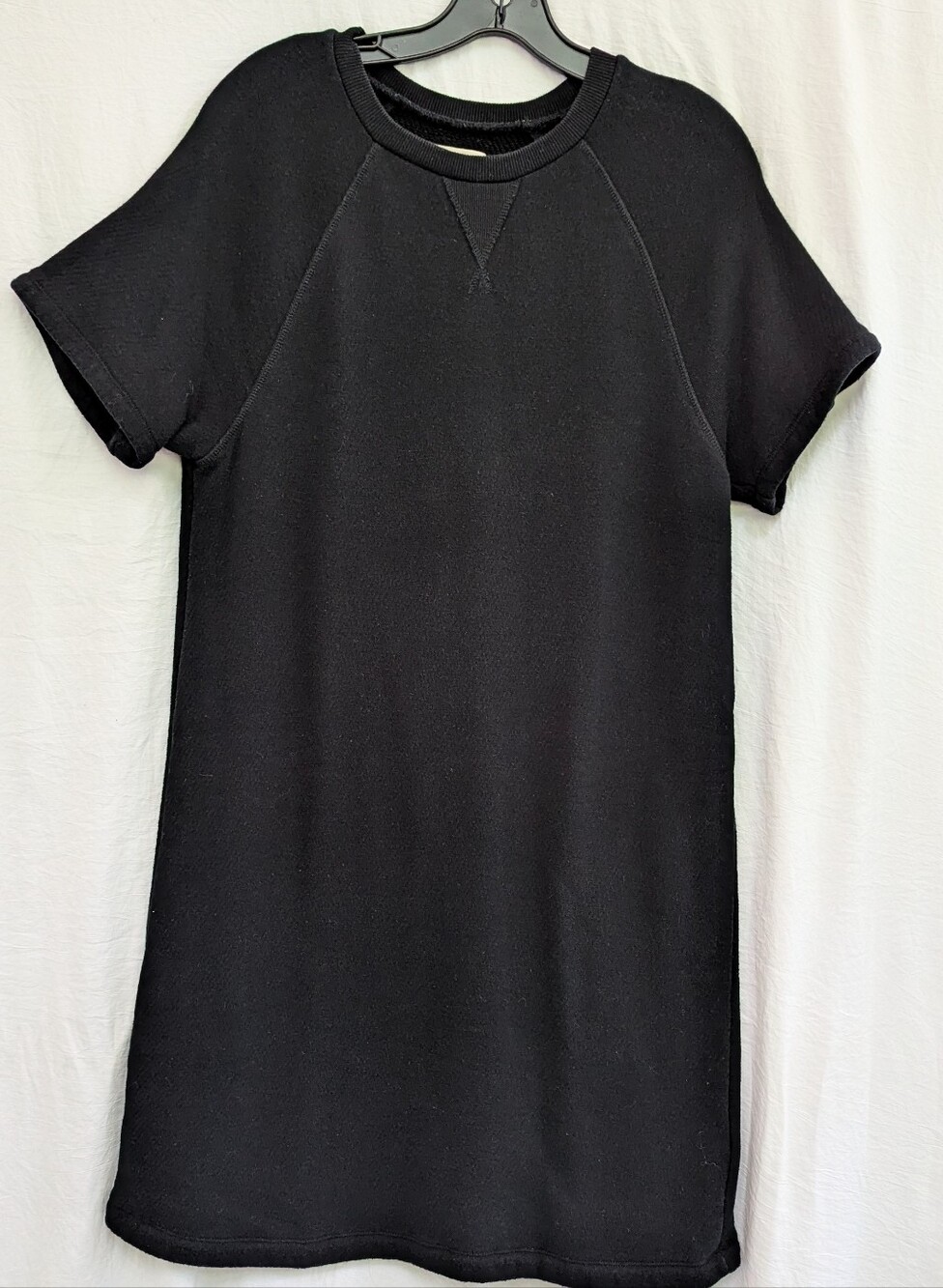 MWL Madewell Black French Terry Sweatshirt Tee Dress Size S Oversized